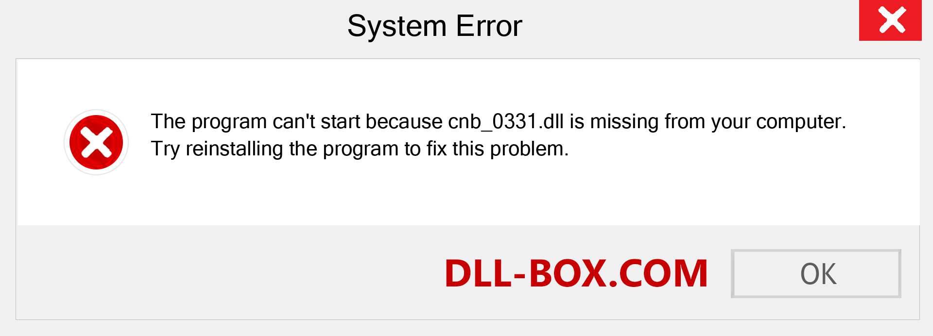  cnb_0331.dll file is missing?. Download for Windows 7, 8, 10 - Fix  cnb_0331 dll Missing Error on Windows, photos, images